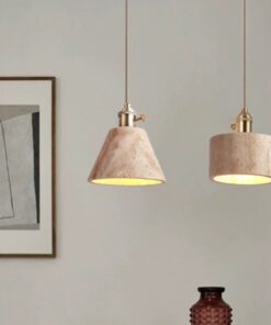 Alternative view of Modern Cream Style Yellow Cave Stone Chandelier