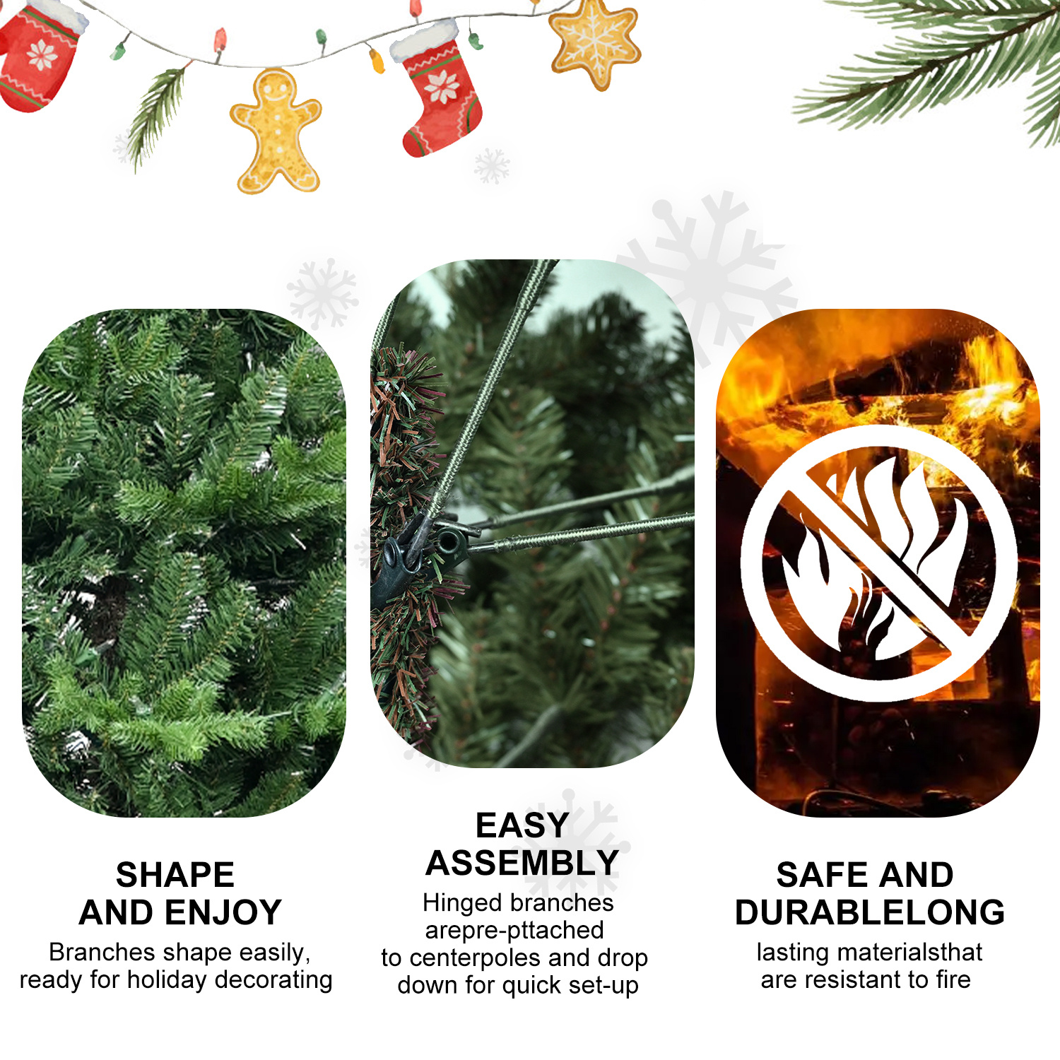 PVC Christmas Tree, Christmas Decorations, Green - Image 8