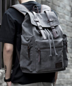 Canvas Backpack Men's Fashion Trend Casual Travel Bag