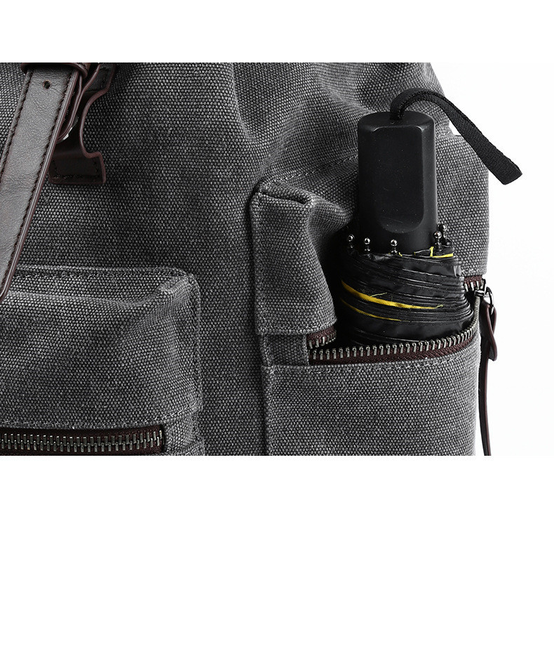 Canvas Backpack Men's Fashion Trend Casual Travel Bag - Image 4