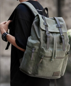 Canvas Backpack Men's Fashion Trend Casual Travel Bag - Image 7