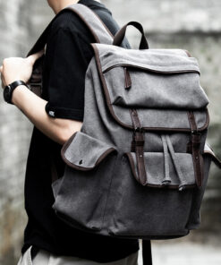 Canvas Backpack Men's Fashion Trend Casual Travel Bag - Image 8