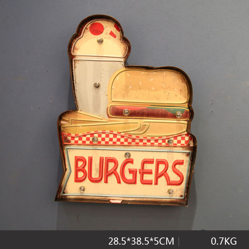 American Iron Ice Cream LED Lamp Wall Decoration Pendant - Image 6