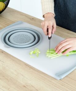 Innovative Multi-Functional 3 in 1 Chopping Board Detachable Folding Drain Basket Sink Cutting Board - Image 5