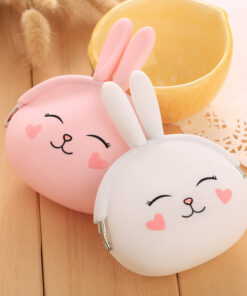 Cartoon silica gel zero purse Korean lovable rabbit zero purse candy color packet key bag lady bag