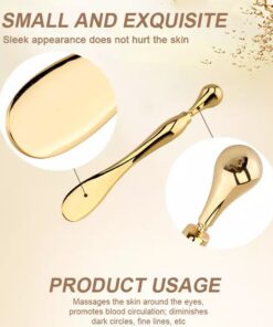 Eye Cream Stick Roller For Face Metal Spatula Puff Applicator Eye Cream Massager Facial Cream Massage Sticks Eye Metal Makeup Spatula Eye Wand 10cm - Image 7