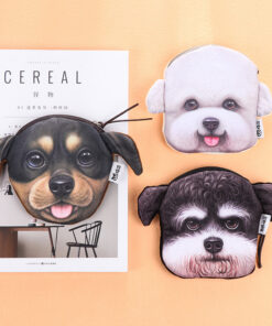 Korea creative Harajuku star Wang cloth purse Plush Dog change bag hand bagfan - Image 3