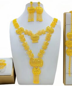 Fashion Women's Necklace Earring Ring Bracelet Suit - Image 5