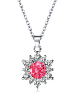 Elegant Full-diamond Snowflake Stud Earrings Pendant Necklace And Ring Jewelry Set - Image 4
