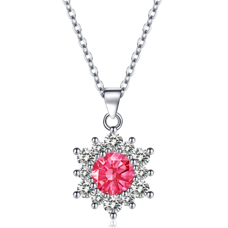 Elegant Full-diamond Snowflake Stud Earrings Pendant Necklace And Ring Jewelry Set - Image 4