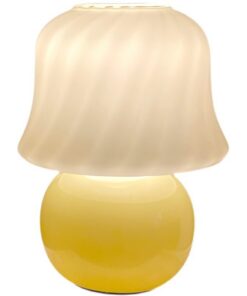 Alternative view of French Cream Handmade Glass Bedroom Bedside Decoration Mushroom Lamp