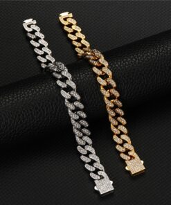 Alternative view of Men's Double-Row Cuban Titanium Steel Bracelet