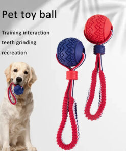 Interactive Dog Toy Ball Interactive Teether With Rope Dog Ball Pet Supplies Chewing Ball Training For Living Room Lake Beach Pets Products