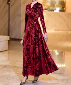 Womens High-end French-style Velvet Dress - Image 7