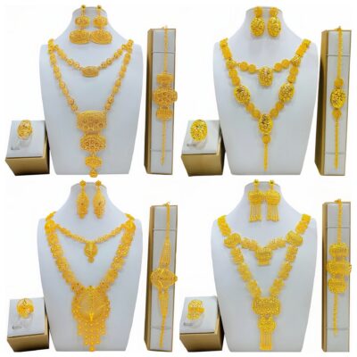 Fashion Women's Necklace Earring Ring Bracelet Suit
