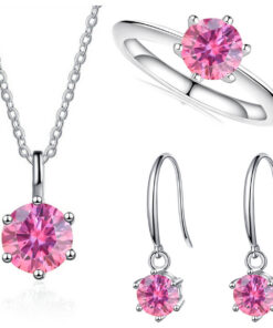 3-Carat Sterling Silver Moissanite Jewelry Set
