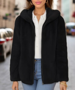 Fleece-lined Double-sided Coral Fleece Hooded Warm Jacket - Image 4