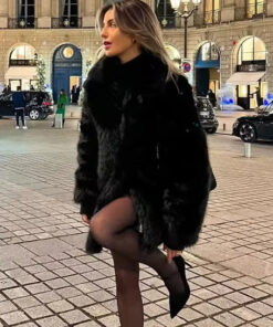 Fashionable Women's Faux Fur Coat