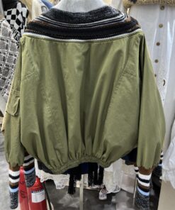 Alternative view of Arrival Fashionable Womens Jacket With Rivet Detailing Color-block Patchwork And Tassel Accents