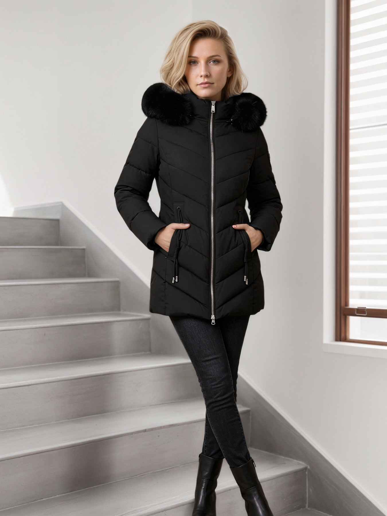 Hooded Slim-fit Versatile Down Jacket For Women - Image 6