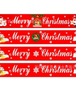 Christmas decorations Christmas couplets curtains Christmas banners pull flags Christmas curtains hanging flags window pendants - Image 3