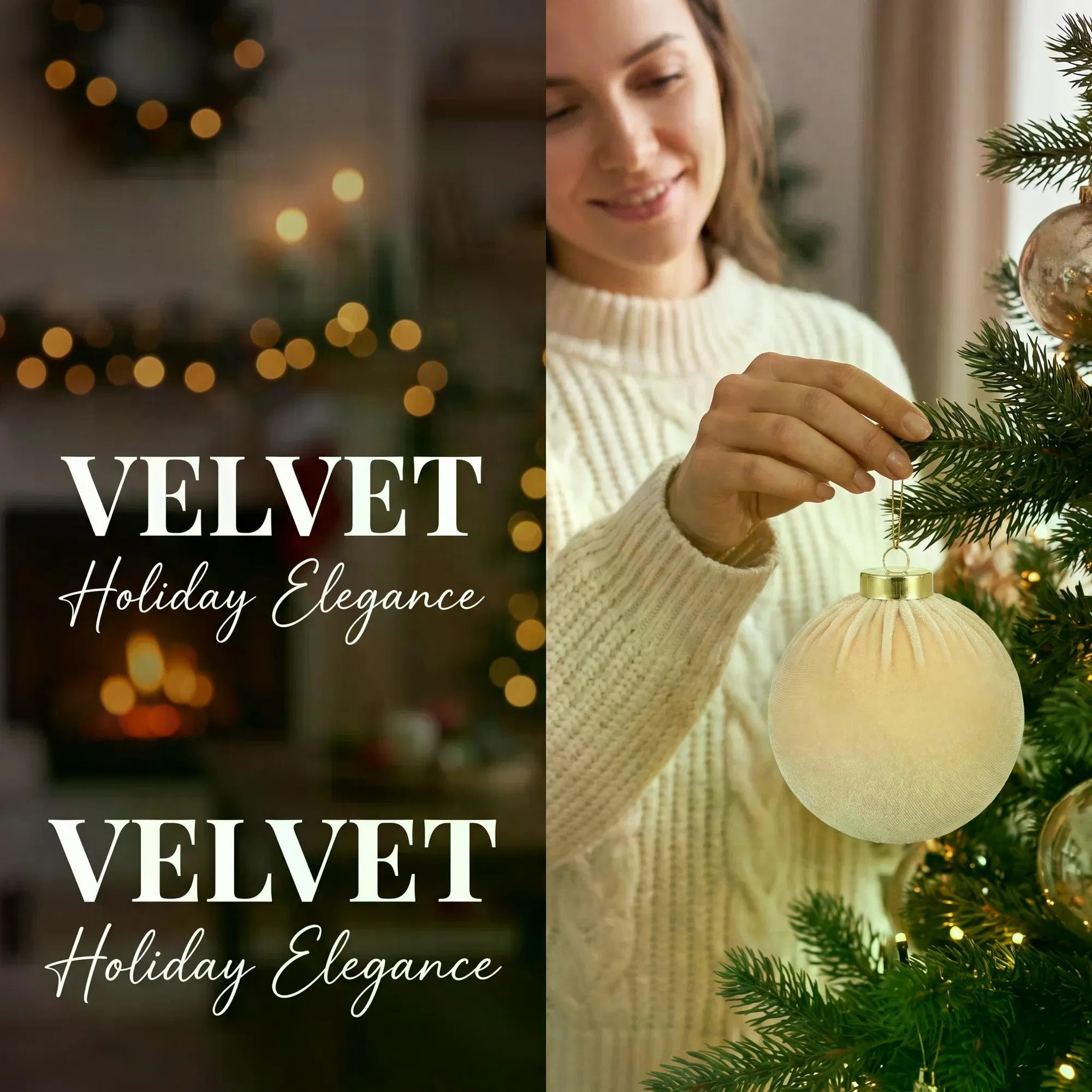 12Pcs Velvet Christmas Balls Ornaments Set, 80mm(3.15inch) Fabric Wrapped Xmas Baubles, Neutral Coffee Cream White Hanging Decorations for Christmas Tree Holiday Home Party - Image 3