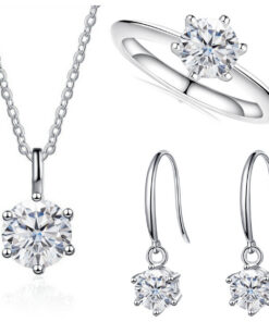 3-Carat Sterling Silver Moissanite Jewelry Set - Image 5