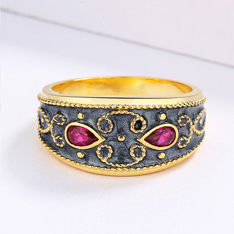 Classic Retro Exquisite Enamel Jewelry Three-piece Set - Image 3