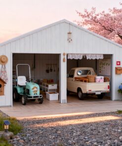 Alternative view of 22FT x 23 FT Double Garage Steel Barn Shed – Cream Heavy Duty Metal Garage Storage Shed - The customer must have unloading capabilities, such as a forklift or crane