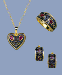 Classic Retro Exquisite Enamel Jewelry Three-piece Set