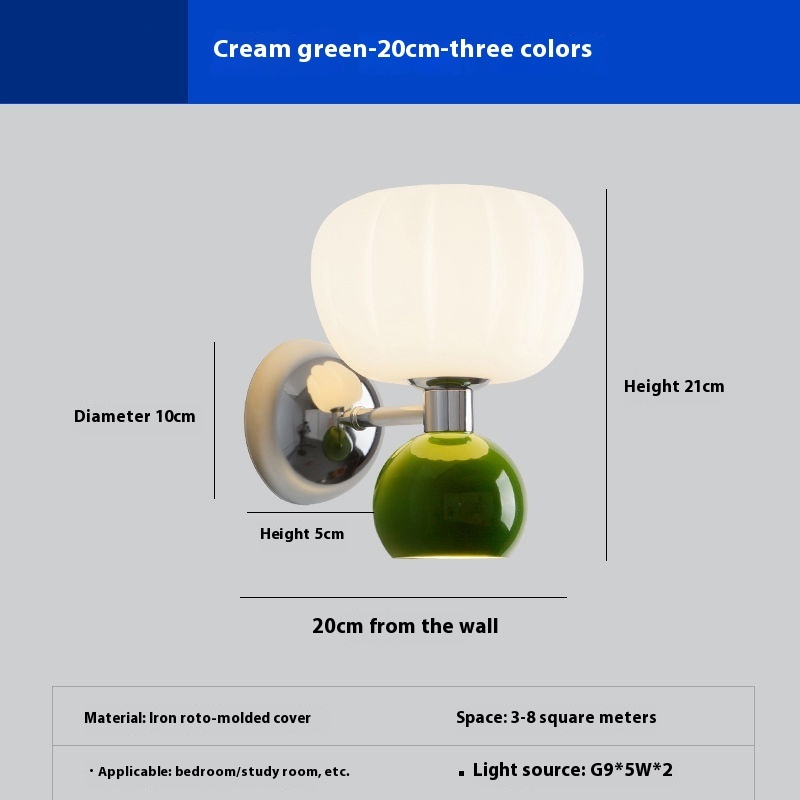 Cream Style Wall Lamp Bedroom Bedside Lamp Aisle Light - Image 8