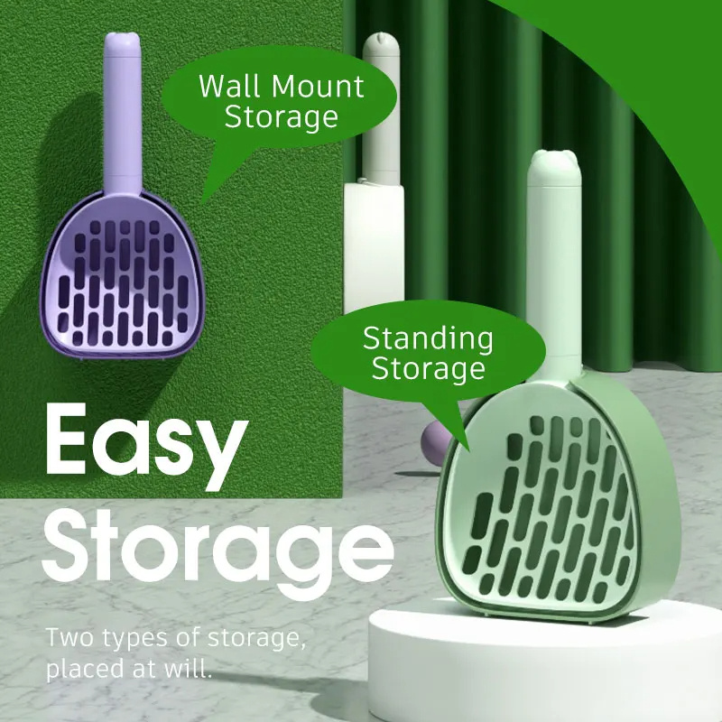 Cat Litter Scoop Plastic Cats Poop Scoop With Base Pets Cleanning Tool Cat Toilet Products Durable Litter Box Cleaner Shovel Pet Products - Image 4