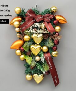 Christmas Decoration Upside Down Christmas Tree Horn Rattan Christmas Wreath - Image 8