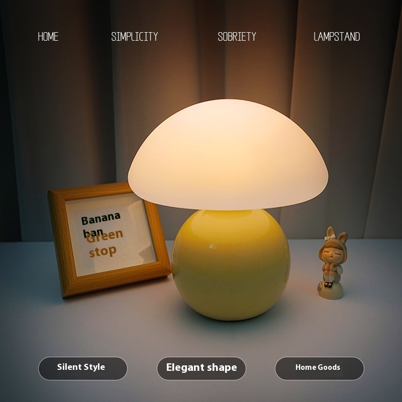 Bedside Lamp Cream Mushroom Decorative Table Lamp - Image 3