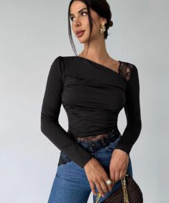 Dropped-shoulder Ruched Long-sleeve T-shirt - Image 5
