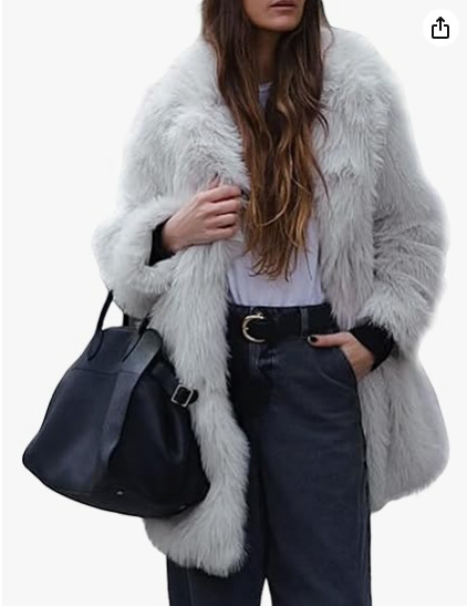 Fashionable Women's Faux Fur Coat - Image 10