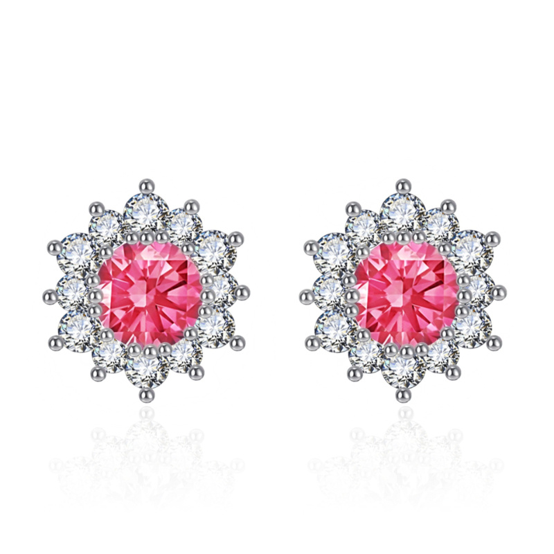 Elegant Full-diamond Snowflake Stud Earrings Pendant Necklace And Ring Jewelry Set - Image 9