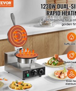 Alternative view of Electric Ice Cream Cone Maker Commercial Waffle Cone Egg Roll 1230W