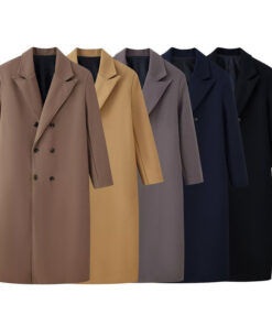 Casual Double-breasted Long Wool Coat