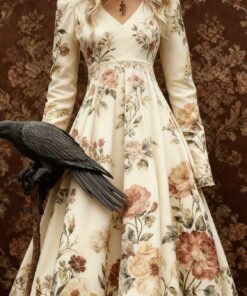 Autumn New Arrival Loose Fashionable V-Neck Printed Dress - Image 9
