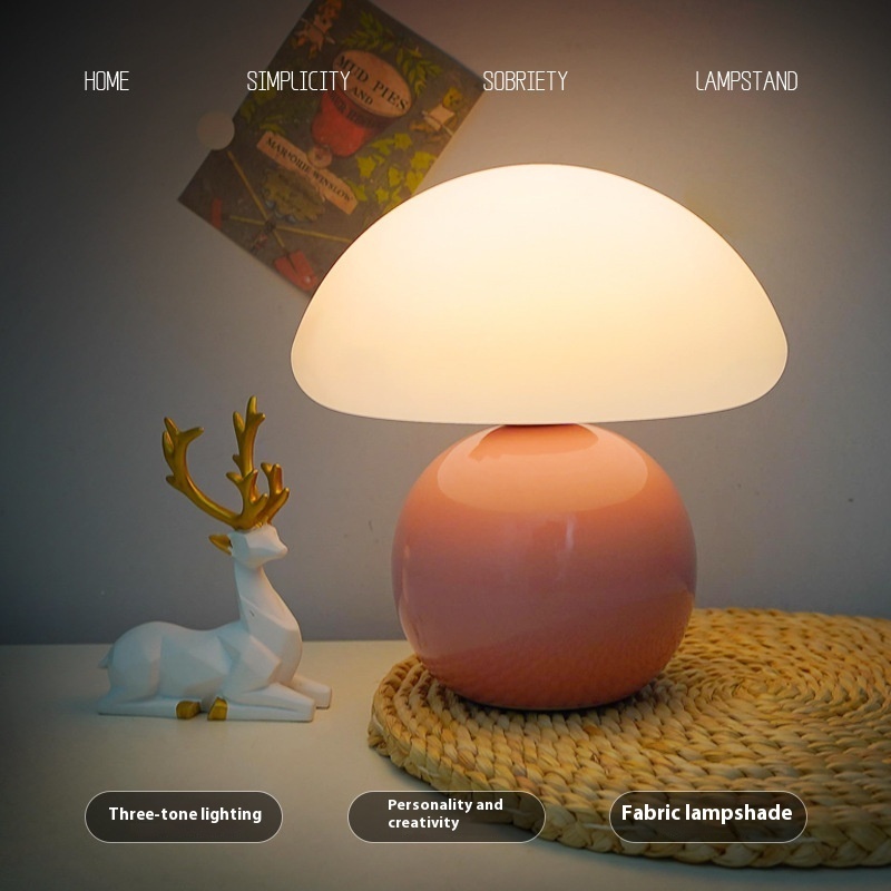Bedside Lamp Cream Mushroom Decorative Table Lamp - Image 4