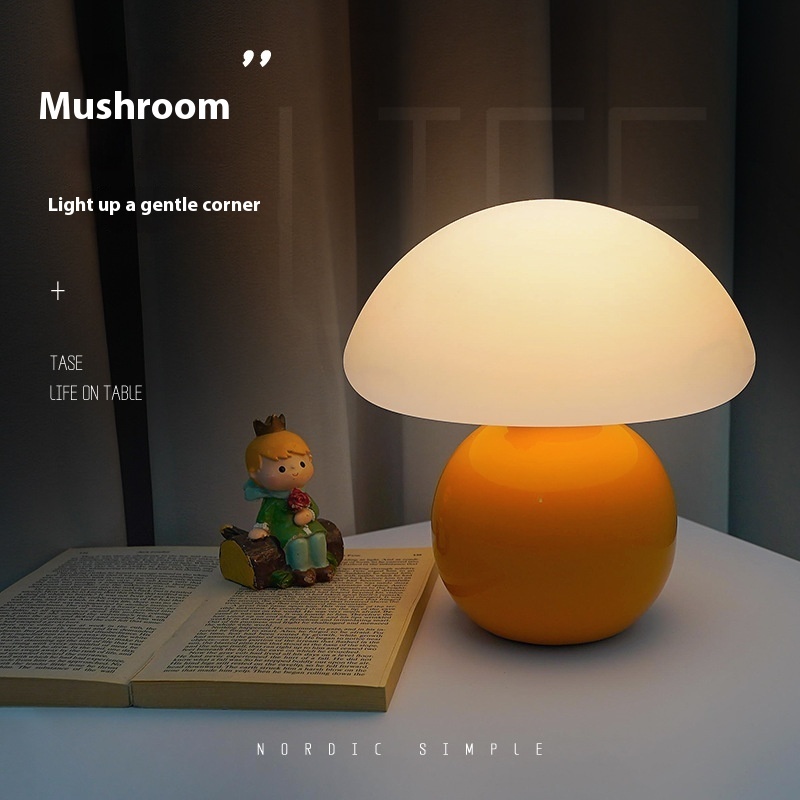 Bedside Lamp Cream Mushroom Decorative Table Lamp - Image 2