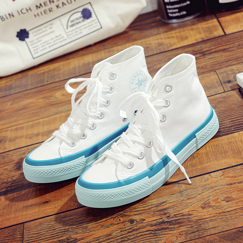 Cream Canvas Shoes Female Students High-top - Image 3
