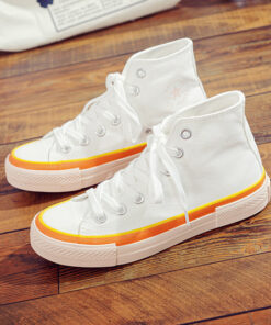 Cream Canvas Shoes Female Students High-top
