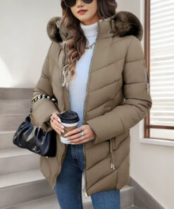 Alternative view of Hooded Slim-fit Versatile Down Jacket For Women