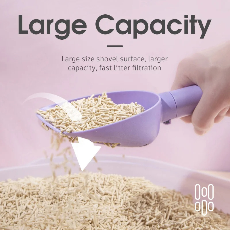 Cat Litter Scoop Plastic Cats Poop Scoop With Base Pets Cleanning Tool Cat Toilet Products Durable Litter Box Cleaner Shovel Pet Products - Image 2