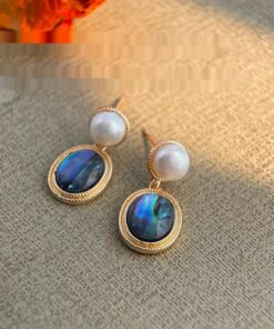 French Style Vintage Freshwater Pearl Earrings Ear Jewelry Abalone Shell Stud Earrings - Image 4