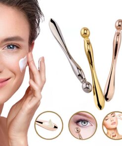 Eye Cream Stick Roller For Face Metal Spatula Puff Applicator Eye Cream Massager Facial Cream Massage Sticks Eye Metal Makeup Spatula Eye Wand 10cm