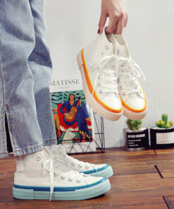 Alternative view of Cream Canvas Shoes Female Students High-top
