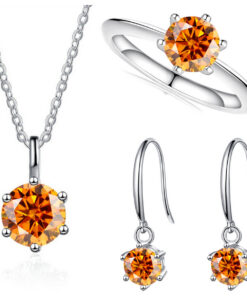 Alternative view of 3-Carat Sterling Silver Moissanite Jewelry Set